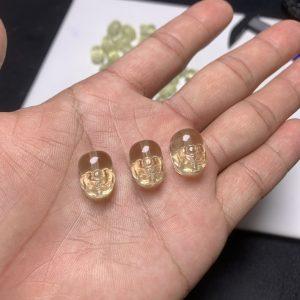 5-pieces Natural Light Yellow Citrine Pixiu Beads DIY Jewelry Accessories
