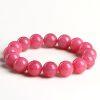 7mm - 12mm round shape genuine natural rhodonite beaded bracelet