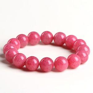 7mm - 12mm round shape genuine natural rhodonite beaded bracelet