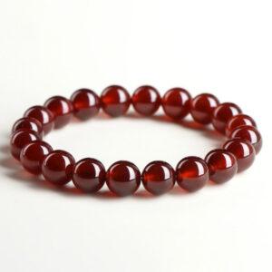 5mm - 12mm round shape genuine natural orange red garnet beaded bracelet