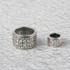 cloud pattern ring shape s925 sterling silver bead, oxidized silver ring bead