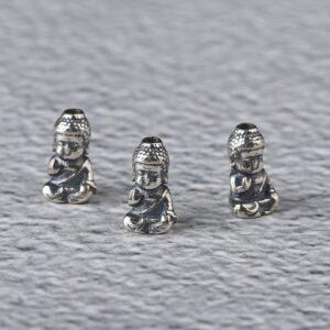 small buddha shape s925 sterling silver bead, oxidized silver buddha bead