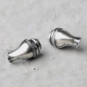 small conch shape s925 sterling silver bead, oxidized silver conch bead