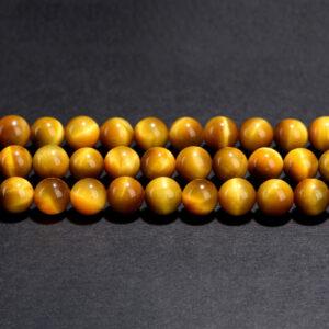 4mm - 6mm whole strand round shape 6A genuine natural golden tiger's eye stone bead