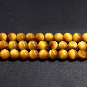 6mm whole strand round shape 7A genuine natural golden tiger's eye stone bead