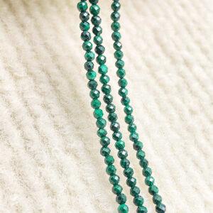 2mm - 3mm small size whole strand facet round shape genuine natural malachite bead