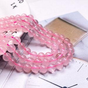 4mm - 14 mm whole strand round shape 4A genuine natural light pink rose quartz bead