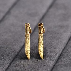 knife shape gild s925 sterling silver charm, golden knife charm bead