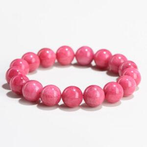 8mm - 15mm round shape genuine natural rhodonite beaded bracelet
