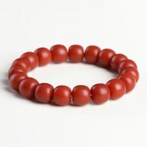 7mm - 10mm drum shape solid red genuine natural red agate beaded bracelet