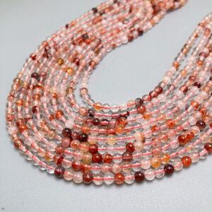 2 - 4mm small size whole strand round shape genuine natural red hematoid quartz bead
