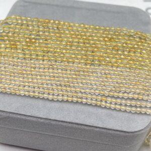 2 - 3mm small size whole strand facted surface round shape genuine natural citrine bead