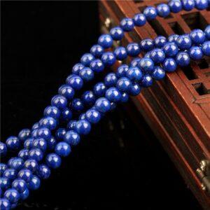 2 - 6mm whole strand round shape genuine natural lazurite bead