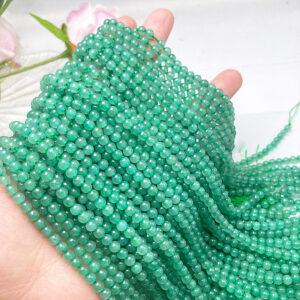 3 - 4mm small size whole strand round shape genuine natural aventurine bead