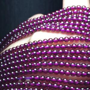 2 - 3mm small size whole strand round shape genuine natural purple garnet bead