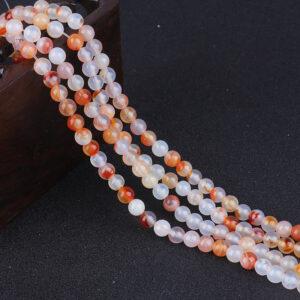 8 - 10mm whole strand round shape genuine natural colorful agate bead