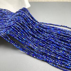 2mm small size whole strand facet surface round shape genuine natural lazurite bead