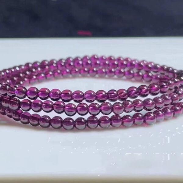 2.8mm small size whole strand round shape genuine natural purple garnet bead - Image 2