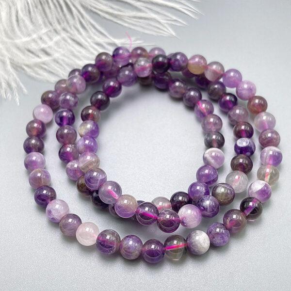 uneven color genuine natural amethyst bead, 6 mm whole strand round bead - Image 2