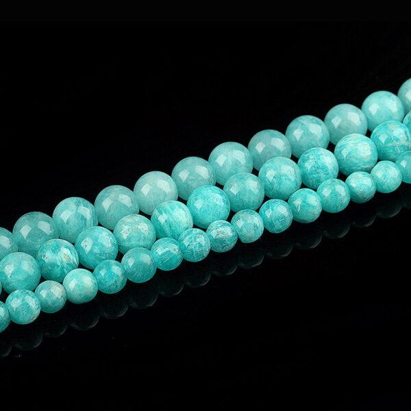 4A genuine natural amazonite bead, 3 - 7 mm whole strand round bead - Image 2