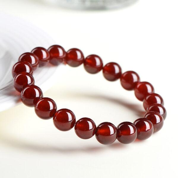 5mm - 12mm round shape 5A genuine natural orange red garnet beaded bracelet - Image 2