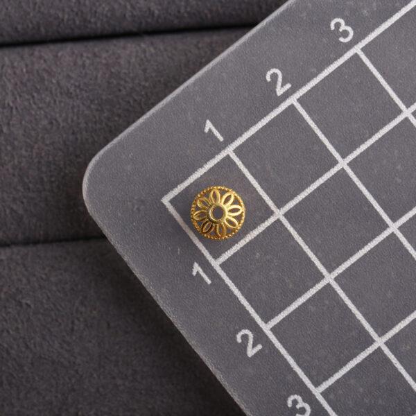 hollow flower pattern drum shape s925 sterling silver bead, golden flower bead - Image 2