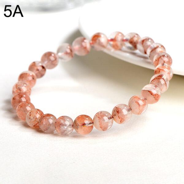 7 - 9mm round shape genuine natural red phantom quartz beaded bracelet - Image 7