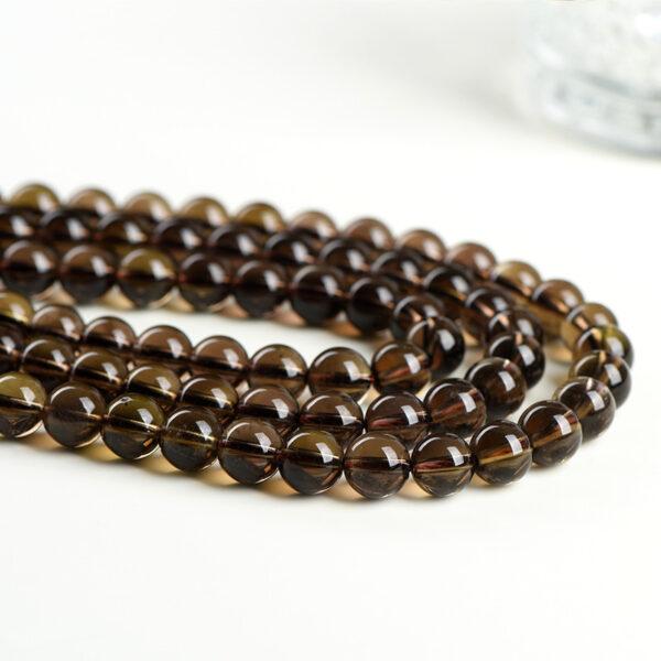 4mm - 14mm whole strand round shape genuine natural smoky quartz bead - Image 3