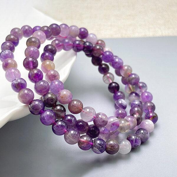 uneven color genuine natural amethyst bead, 6 mm whole strand round bead - Image 3