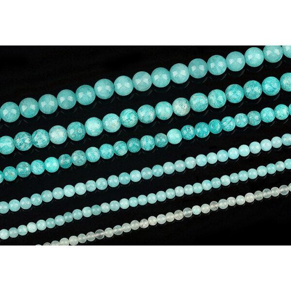 4A genuine natural amazonite bead, 3 - 7 mm whole strand round bead - Image 3