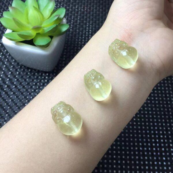 Pixiu shape genuine natural citrine bead, light yellow citrine animal bead - Image 3