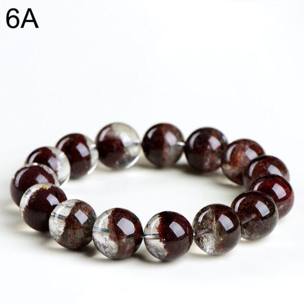 8 - 10mm round shape genuine natural red phantom quartz beaded bracelet - Image 7