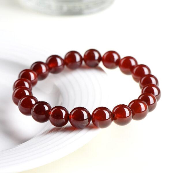 5mm - 12mm round shape 5A genuine natural orange red garnet beaded bracelet - Image 3