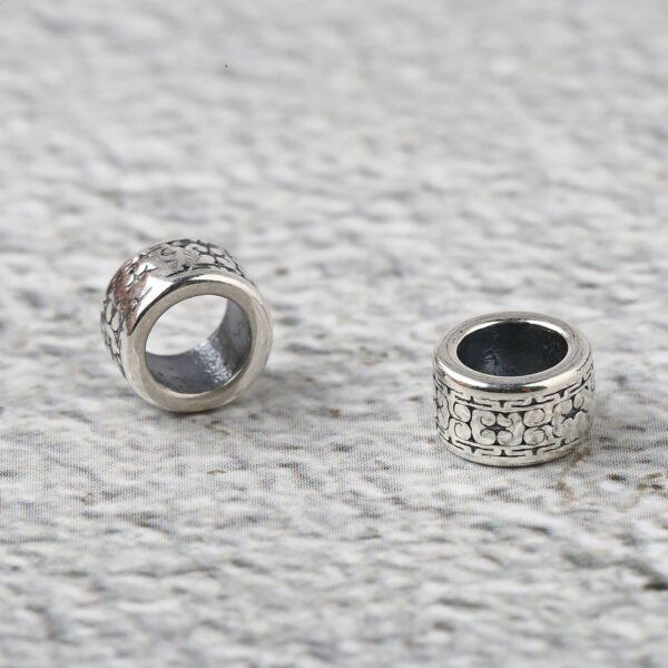 cloud pattern ring shape s925 sterling silver bead, oxidized silver ring bead - Image 3