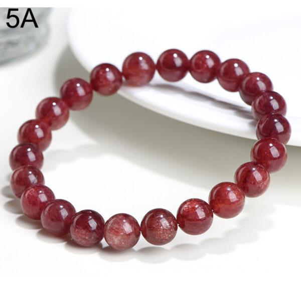 7 - 11mm round shape genuine natural strawberry quartz beaded bracelet - Image 7