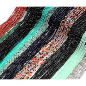 small size multi genuine natural gemstone bead, 3 mm whole strand round bead