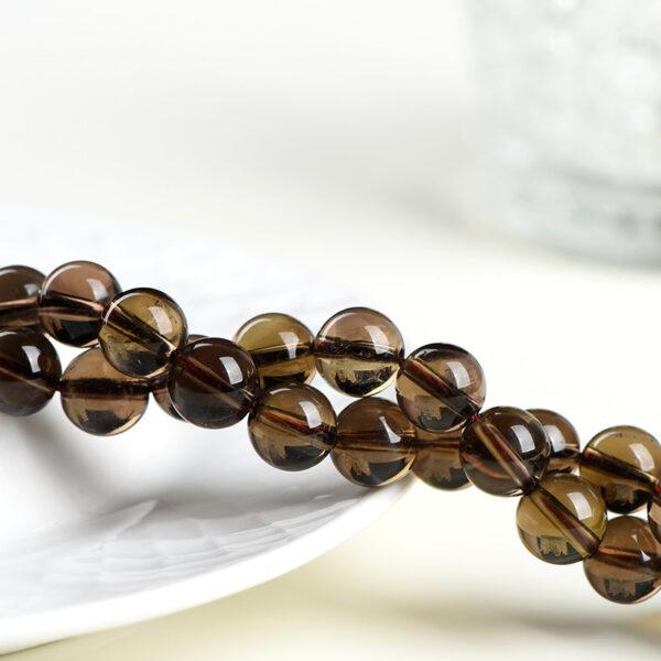 4mm - 14mm whole strand round shape genuine natural smoky quartz bead - Image 4