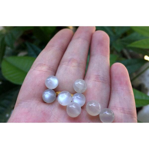6 - 9 mm whole strand round shape genuine natural white moonstone bead - Image 4