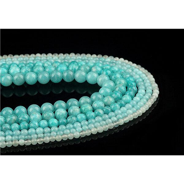 4A genuine natural amazonite bead, 3 - 7 mm whole strand round bead - Image 4