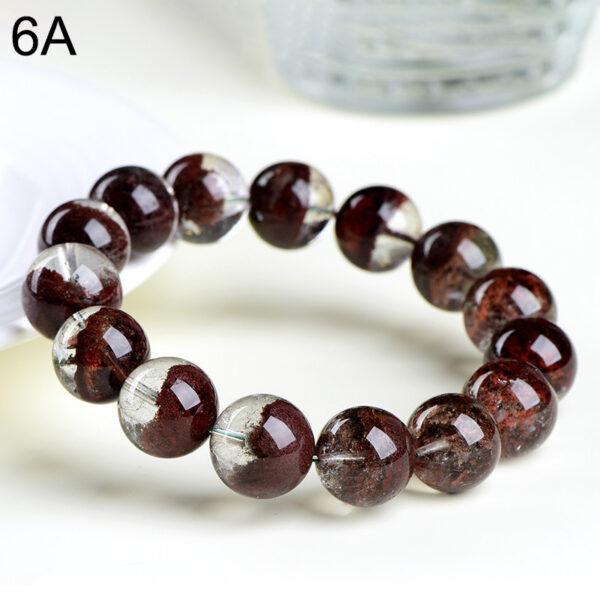 8 - 10mm round shape genuine natural red phantom quartz beaded bracelet - Image 8