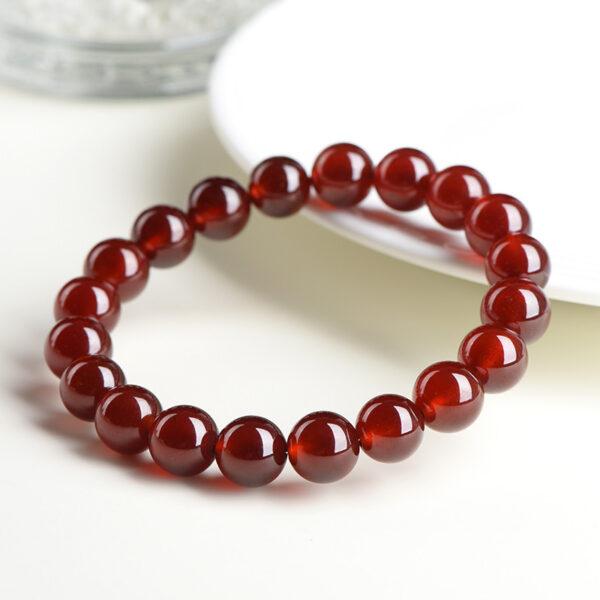 5mm - 12mm round shape 5A genuine natural orange red garnet beaded bracelet - Image 4