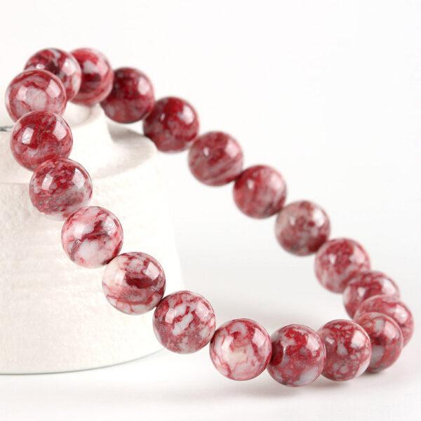 Best quality genuine natural cinnabar bracelet, 6 - 12mm round shape beaded bracelet - Image 5