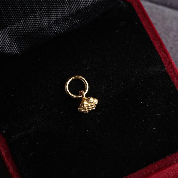 lotus flower shape s925 sterling silver charm, golden lotus bead - Image 5