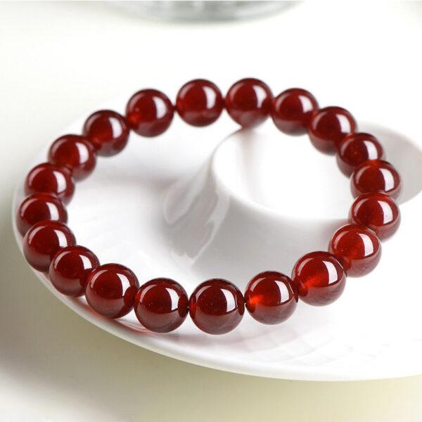 5mm - 12mm round shape 5A genuine natural orange red garnet beaded bracelet - Image 5
