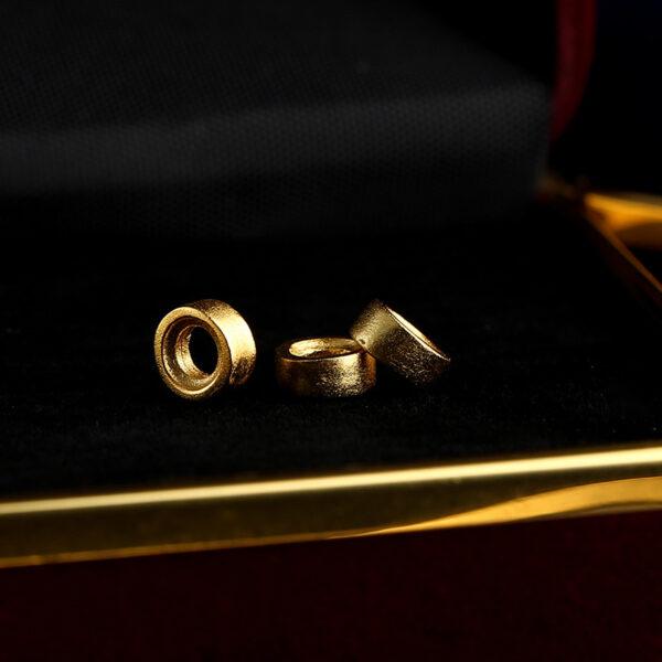 simple ring shape gild s925 sterling silver bead, golden ring bead - Image 5