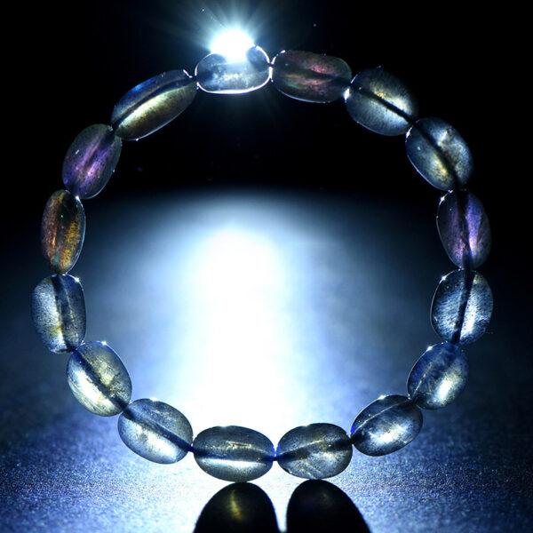 8 * 9mm irregular genuine natural colorful light moonstone beaded bracelet - Image 6