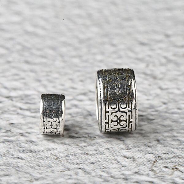 cloud pattern ring shape s925 sterling silver bead, oxidized silver ring bead - Image 6