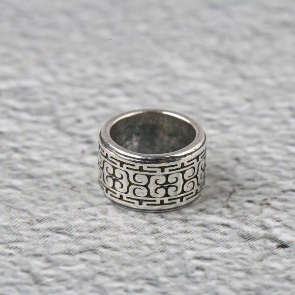 cloud pattern ring shape s925 sterling silver bead, oxidized silver ring bead - Image 7