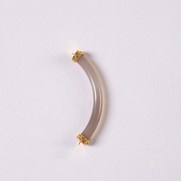 curved bar shape genuine natural agate bracelet accessories, multi colors agate curved bar - Image 4