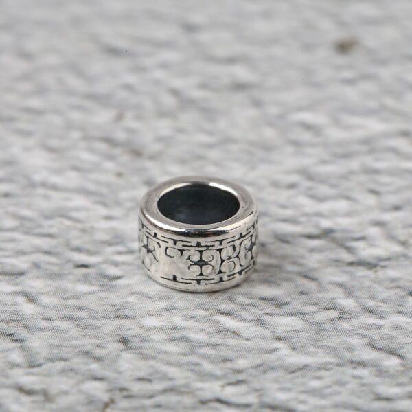 cloud pattern ring shape s925 sterling silver bead, oxidized silver ring bead - Image 8